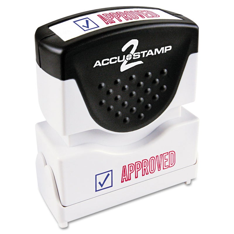 ACCUSTAMP2 035525 Pre-Inked Shutter Stamp Approved, Red/Blue Ink,1 Count - Image 1